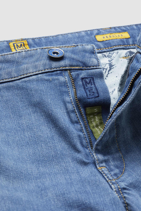 50% OFF - MEYER M5 Jeans - 6209 Regular Fit - Fairtrade Stretch Denim - Light Blue - Size: 32 Short Meyer