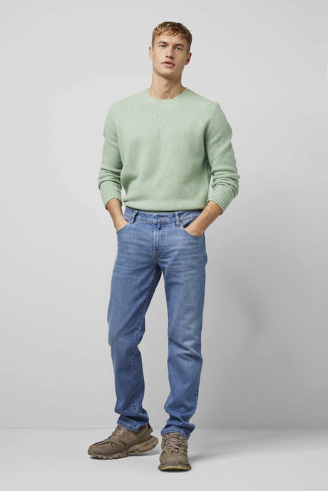 50% OFF - MEYER M5 Jeans - 6209 Regular Fit - Fairtrade Stretch Denim - Light Blue - Size: 32 Short Meyer