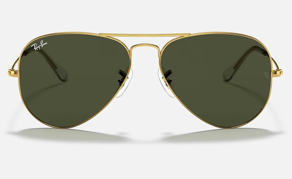 RAY-BAN Aviator Classic Sunglasses - RB3025 - Gold - Crystal Green Lens