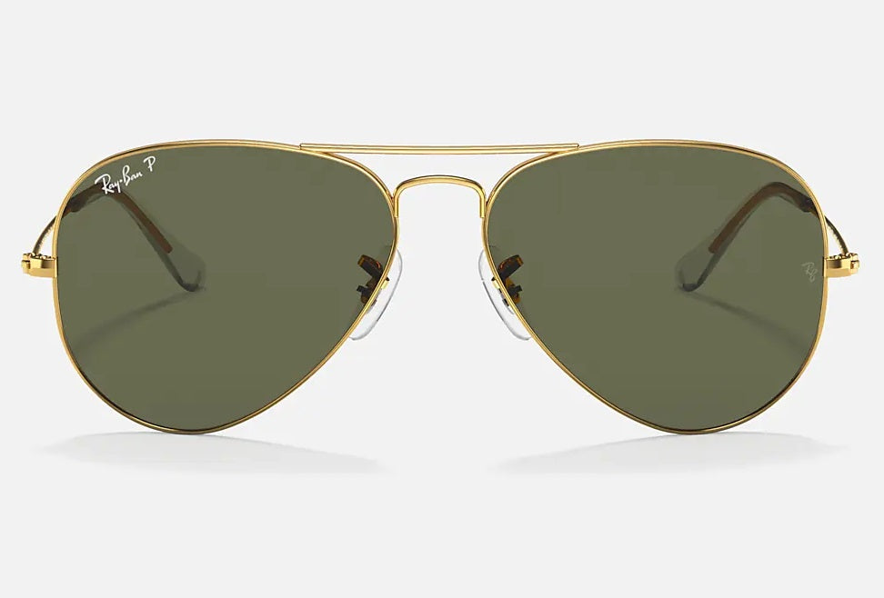 RAY-BAN Aviator Classic Sunglasses - RB3025 - Gold - Crystal Green Polarized Lens