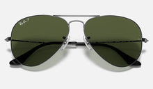 Load image into Gallery viewer, RAY-BAN Aviator Classic Sunglasses - Gunmetal - Crystal Green Polarized Lens
