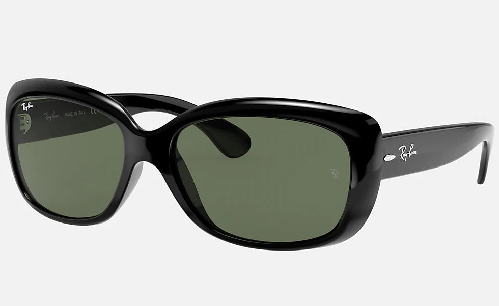 RAY-BAN Jackie Ohh Sunglasses - Black - Crystal Green Lens