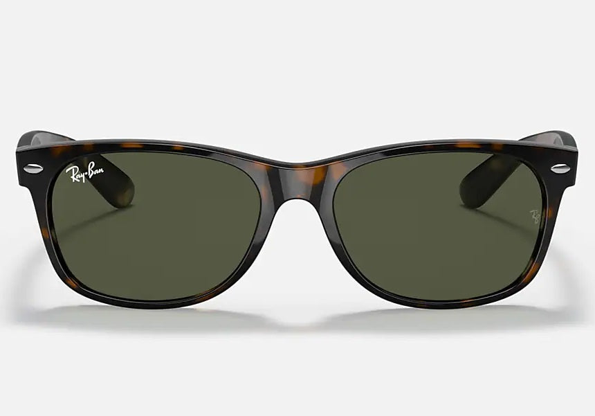 RAY-BAN New Wayfarer Classic Sunglasses - RB2132- Tortoise - Crystal Green Lens