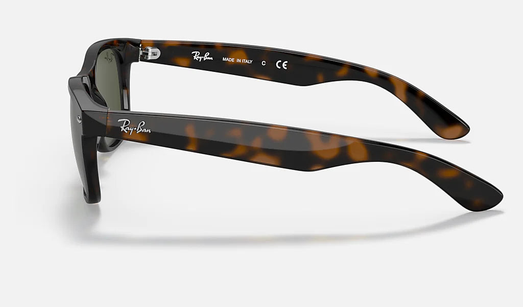 RAY-BAN New Wayfarer Classic Sunglasses - Tortoise - Crystal Green Lens
