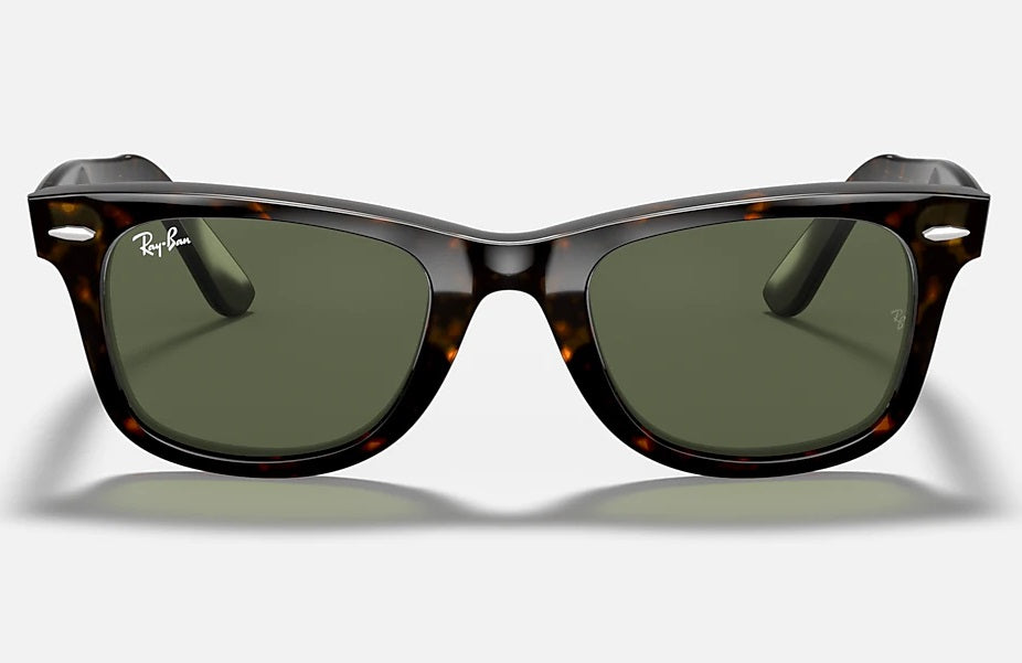 RAY-BAN Original Wayfarer Classic Sunglasses - Tortoise Frame - Green G15 Lens