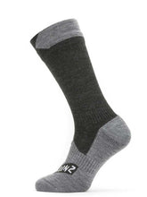 Load image into Gallery viewer, SEALSKINZ Socks - Waterproof All Weather Mid Length - Black &amp; Grey
