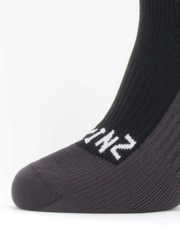 SEALSKINZ Socks - Waterproof Cold Weather Knee Length - Black & Grey