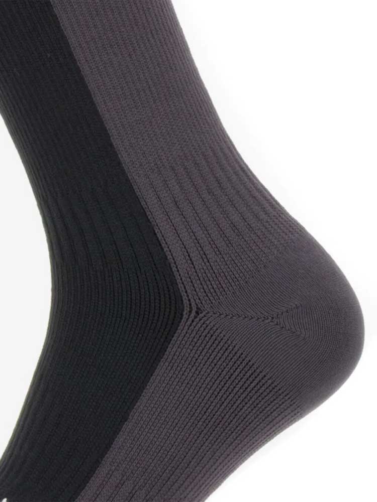 SEALSKINZ Socks - Waterproof Cold Weather Knee Length - Black & Grey