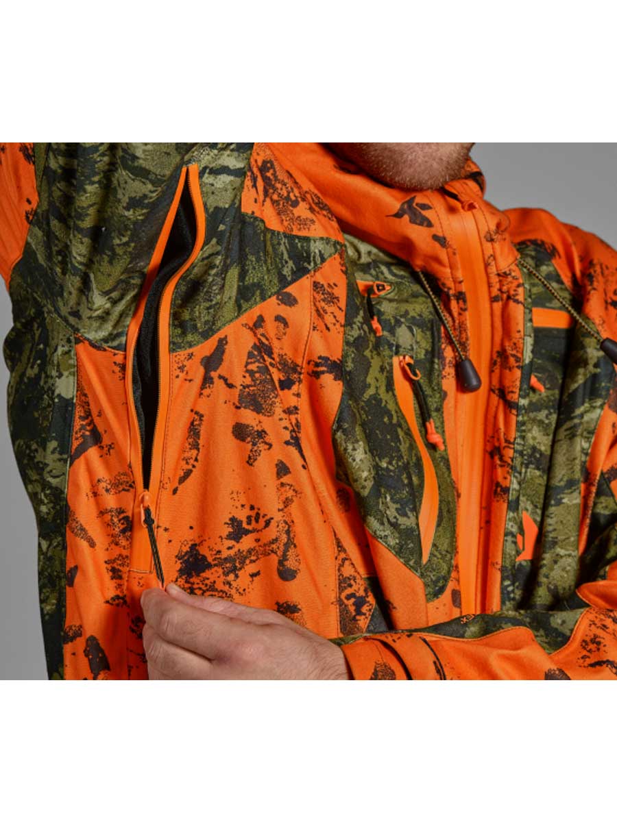 SEELAND Vantage Jacket – Mens - InVis Green / InVis Orange Blaze Seeland