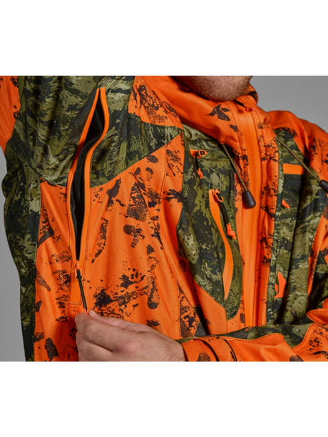 SEELAND Vantage Jacket – Mens - InVis Green / InVis Orange Blaze Seeland