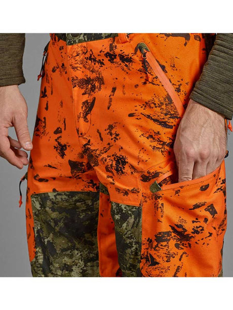SEELAND Vantage Trousers - Men's - InVis Green / InVis Orange Blaze Seeland