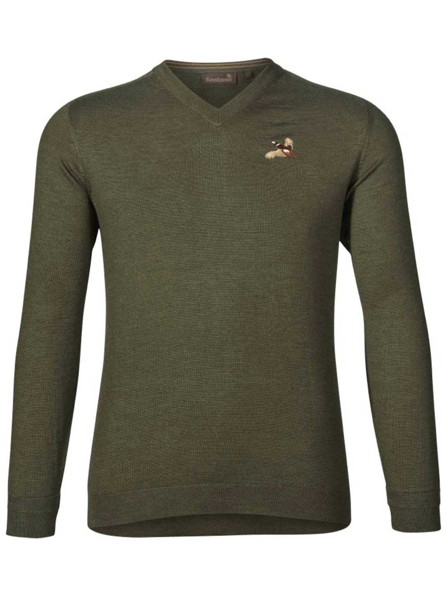 SEELAND Woodcock Pullover - Mens V-neck - Classic Green