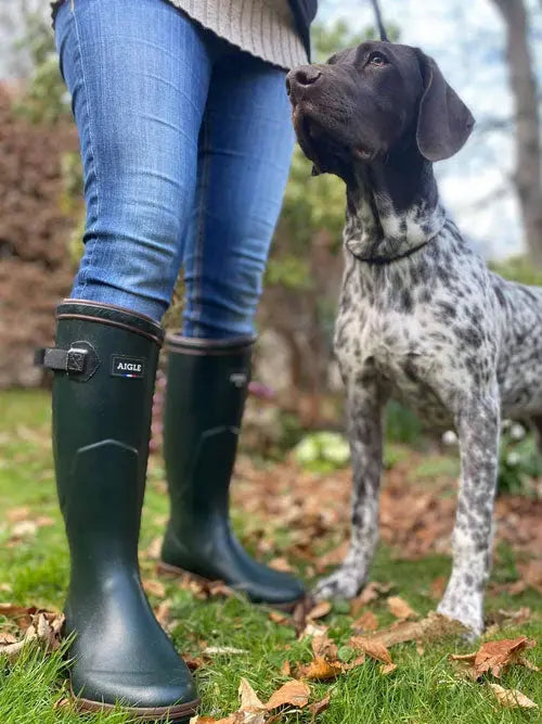 AIGLE Parcours 2 ISO Wellington Boots - Neoprene Lined Adjustable Fit - Bronze Aigle
