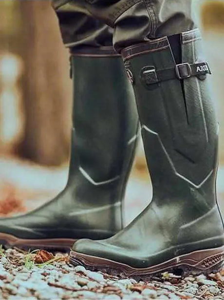 AIGLE Parcours 2 ISO Wellington Boots - Neoprene Lined Adjustable Fit - Bronze Aigle