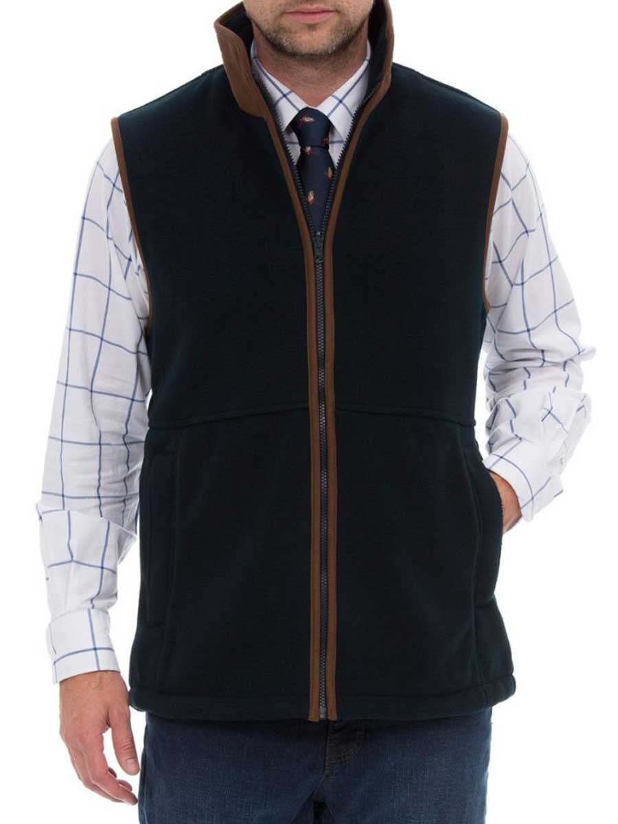 ALAN PAINE Gilet - Mens Aylsham Fleece - Dark Navy