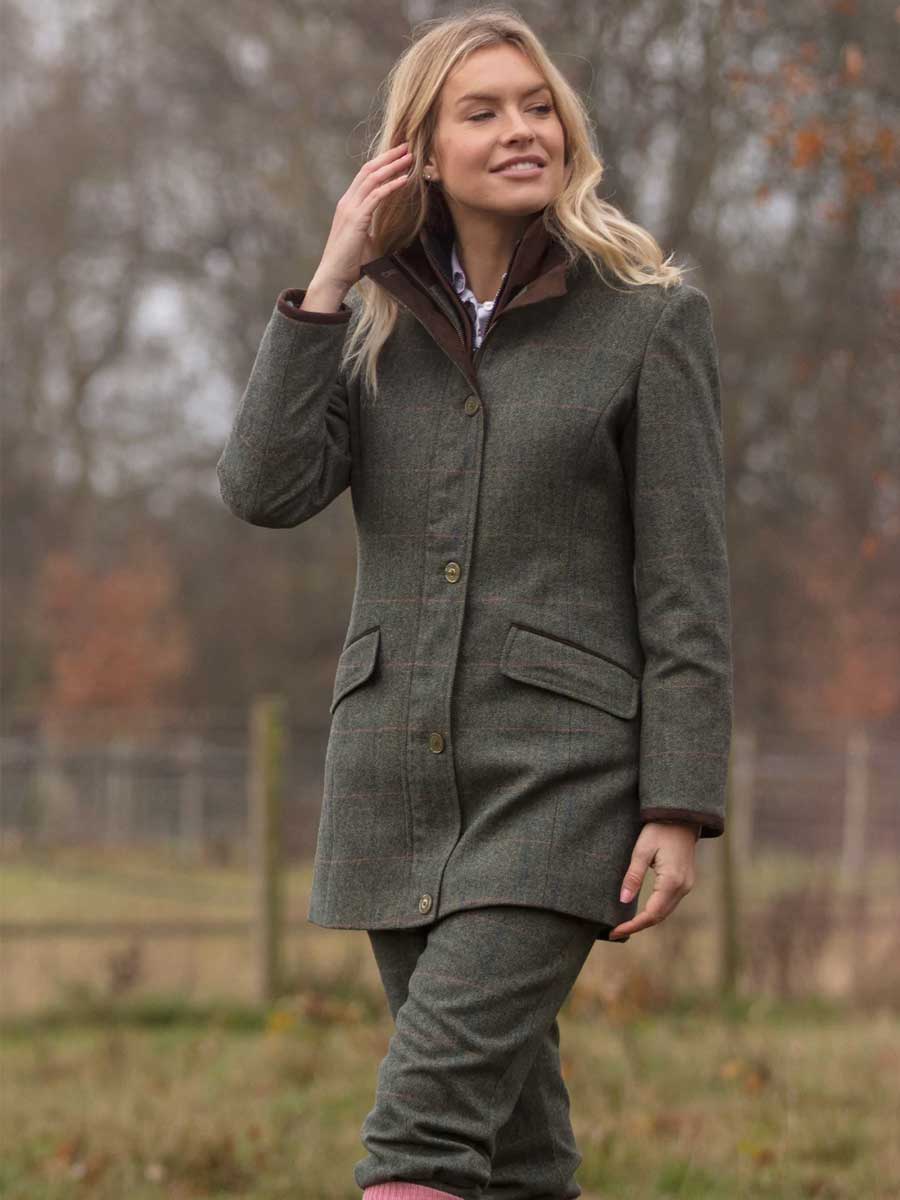 ALAN PAINE Combrook Field Coat - Ladies Tweed - Spruce