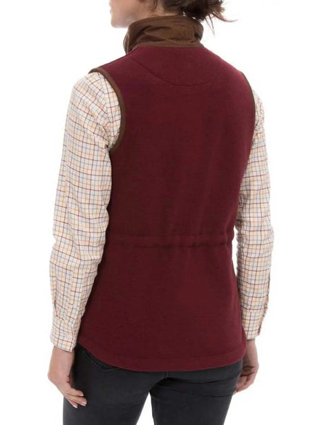 ALAN PAINE Aylsham Ladies Fleece Gilet - Bloodstone – back.