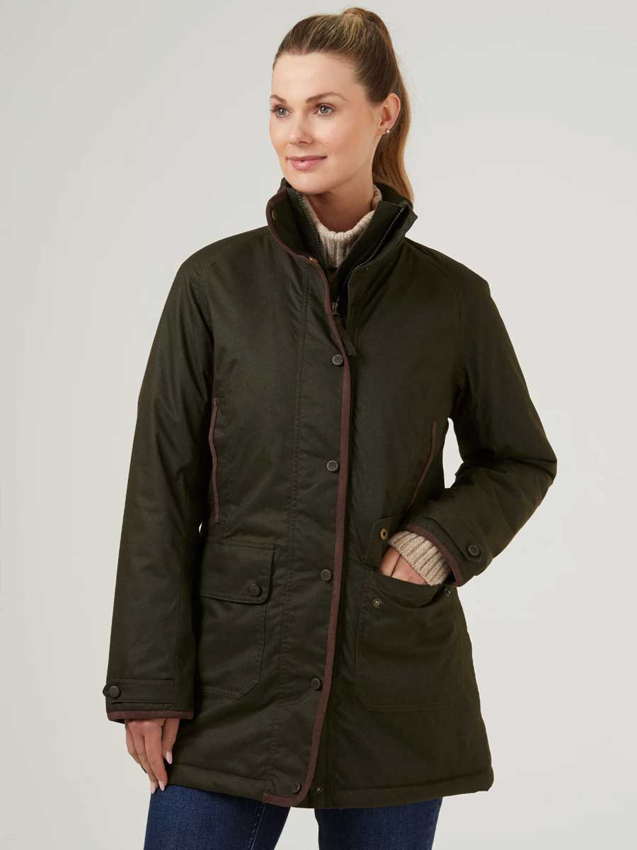 40% OFF ALAN PAINE Fernley Weekend Coat - Ladies Waterproof - Woodland Size: UK 20