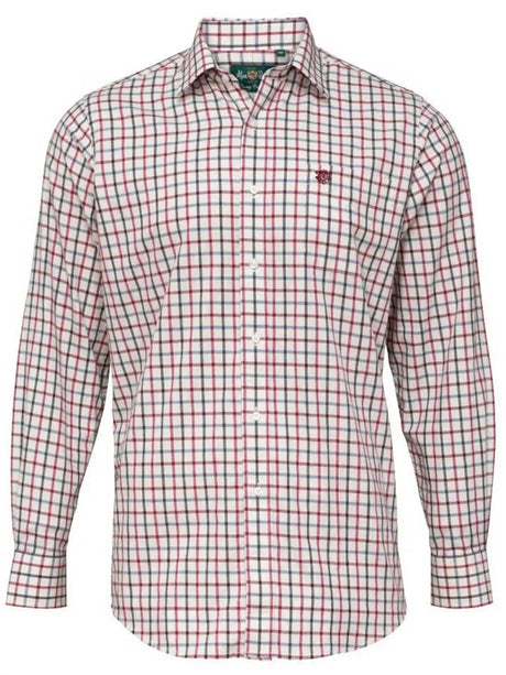 ALAN PAINE Ilkley Mens Country Check Shooting Shirt - Country Red