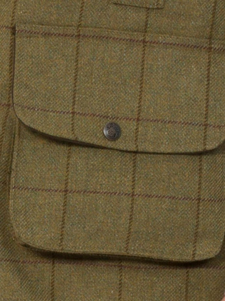 ALAN PAINE Rutland Mens Zip Waistcoat - Lichen – pocket detail.