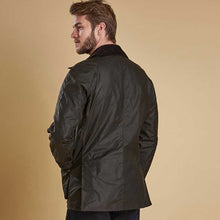 Load image into Gallery viewer, barbour-ashby-wax-jacket-olive-back-view
