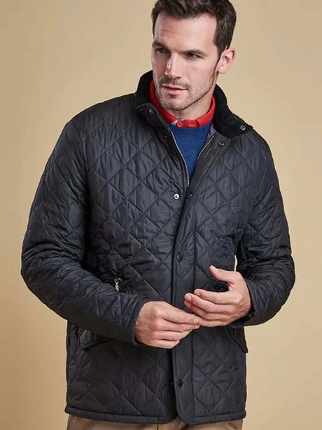 BARBOUR Jacket - Mens Chelsea Flyweight Quilted - Navy
