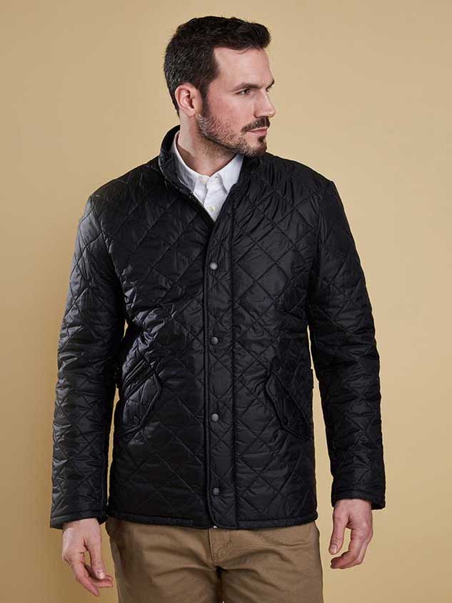 BARBOUR Jacket - Mens Chelsea Flyweight Quilted - Black