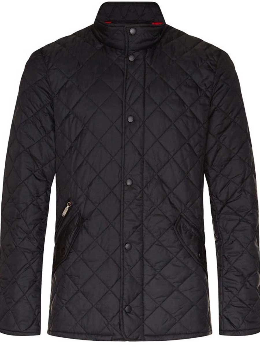 BARBOUR Jacket - Mens Chelsea Flyweight Quilted - Black