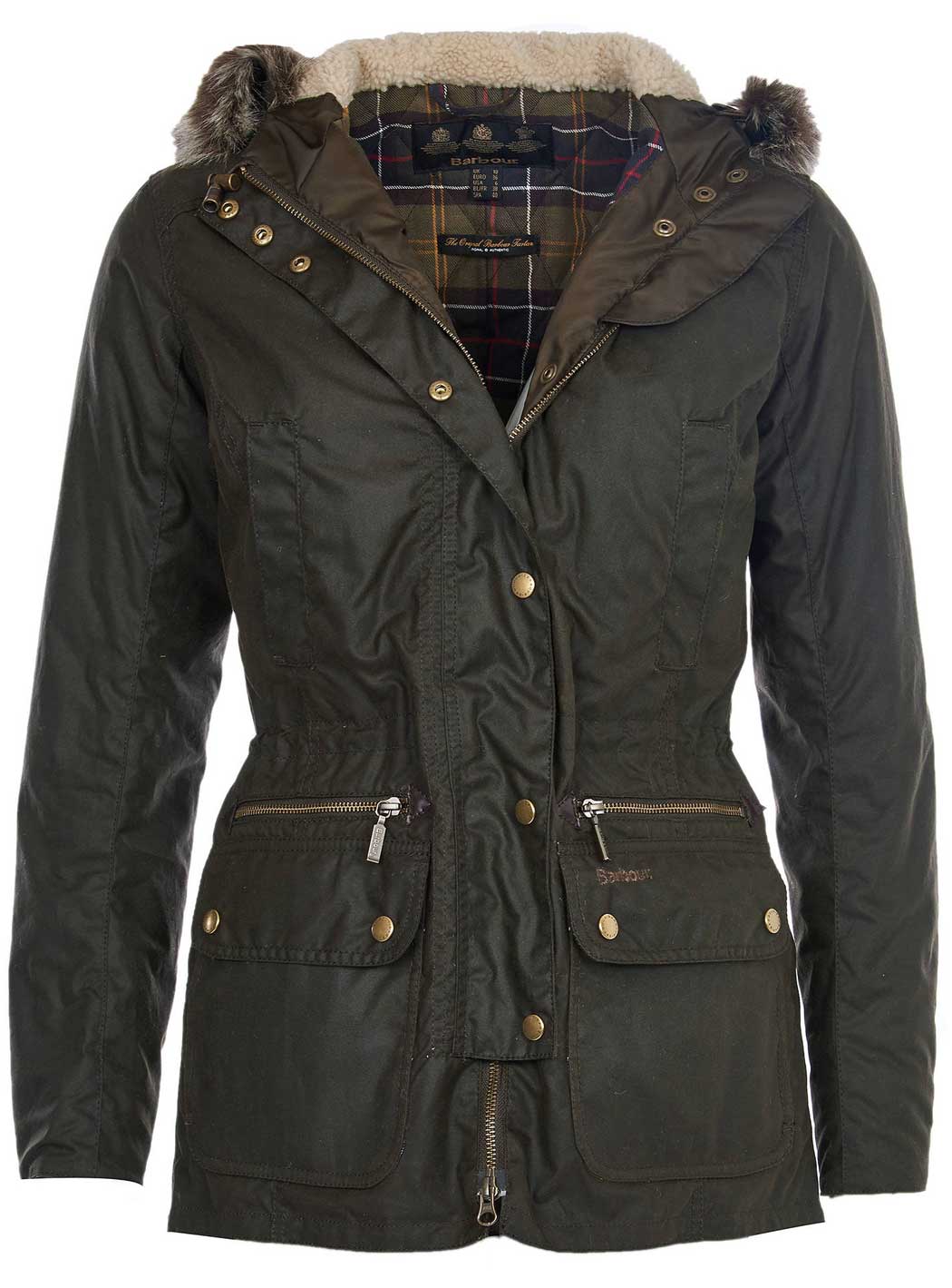 BARBOUR Wax Jacket - Ladies Kelsall Parka - Olive