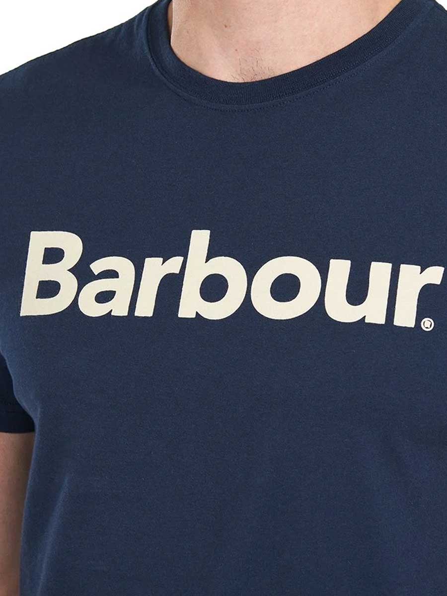 BARBOUR Logo T-Shirt - Mens Cotton Tee - New Navy