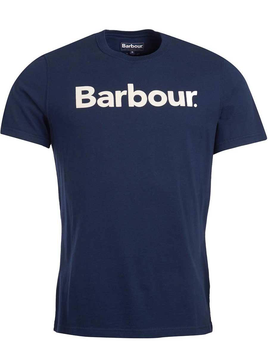 BARBOUR Logo T-Shirt - Mens Cotton Tee - New Navy