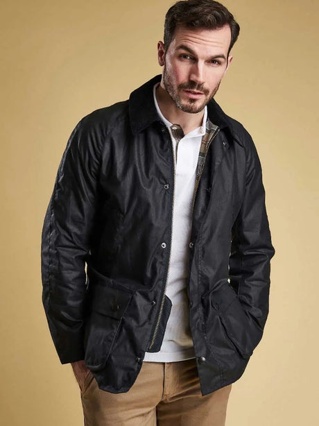 BARBOUR Ashby Wax Jacket - Mens - Navy Barbour