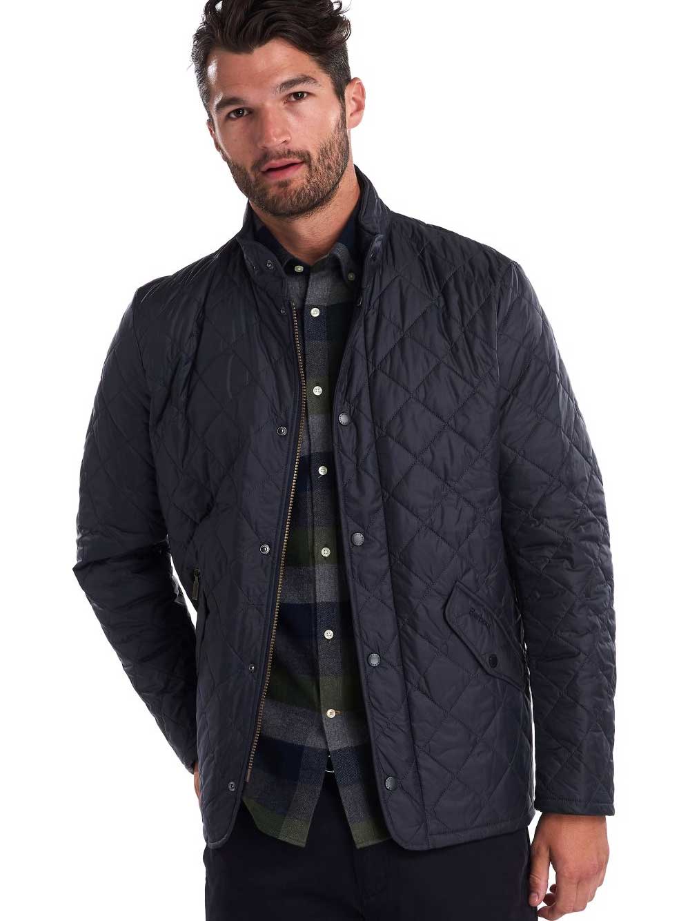 BARBOUR Jacket - Mens Chelsea Flyweight Quilted - Navy