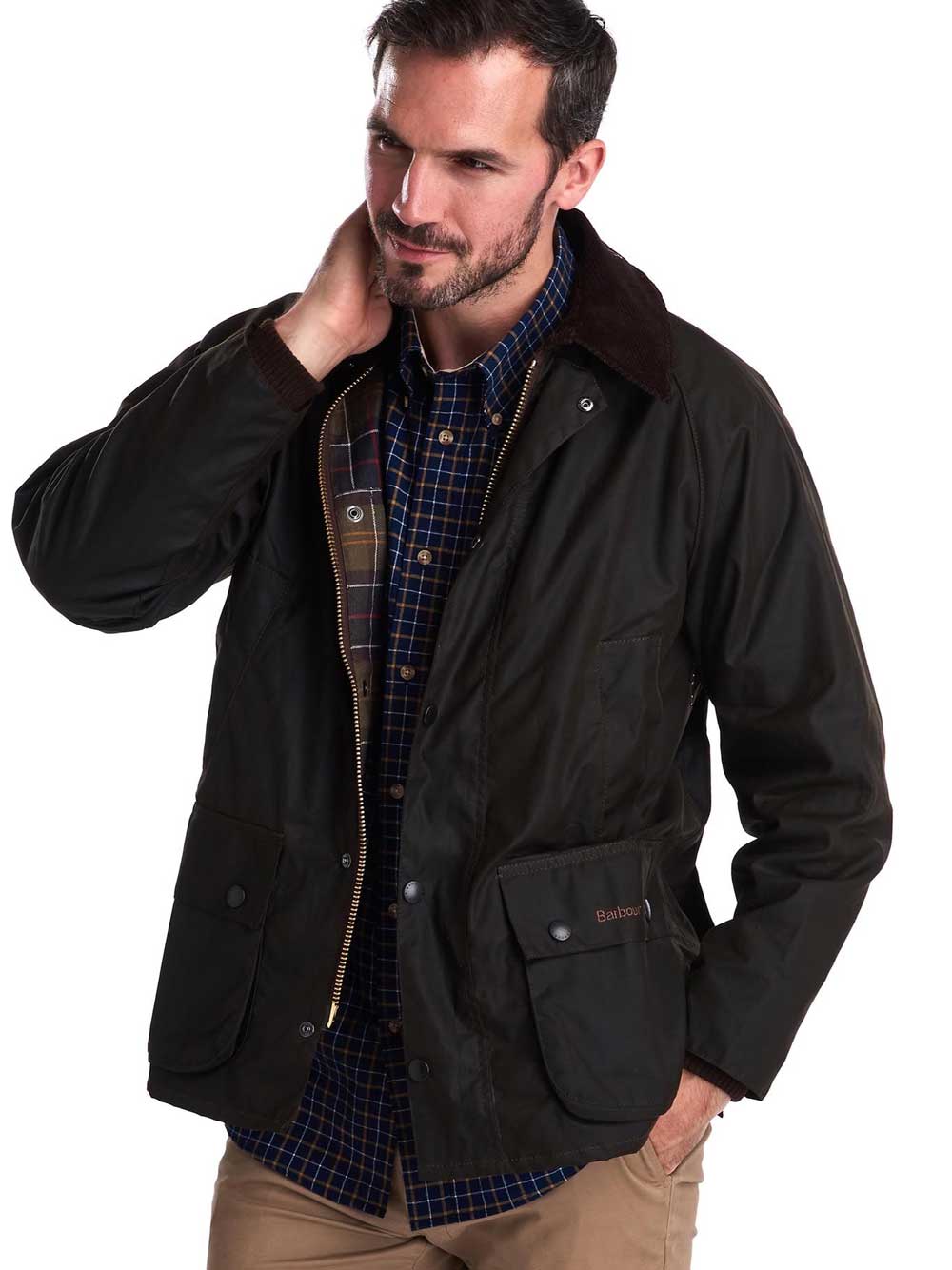 Barbour olive best sale jacket mens