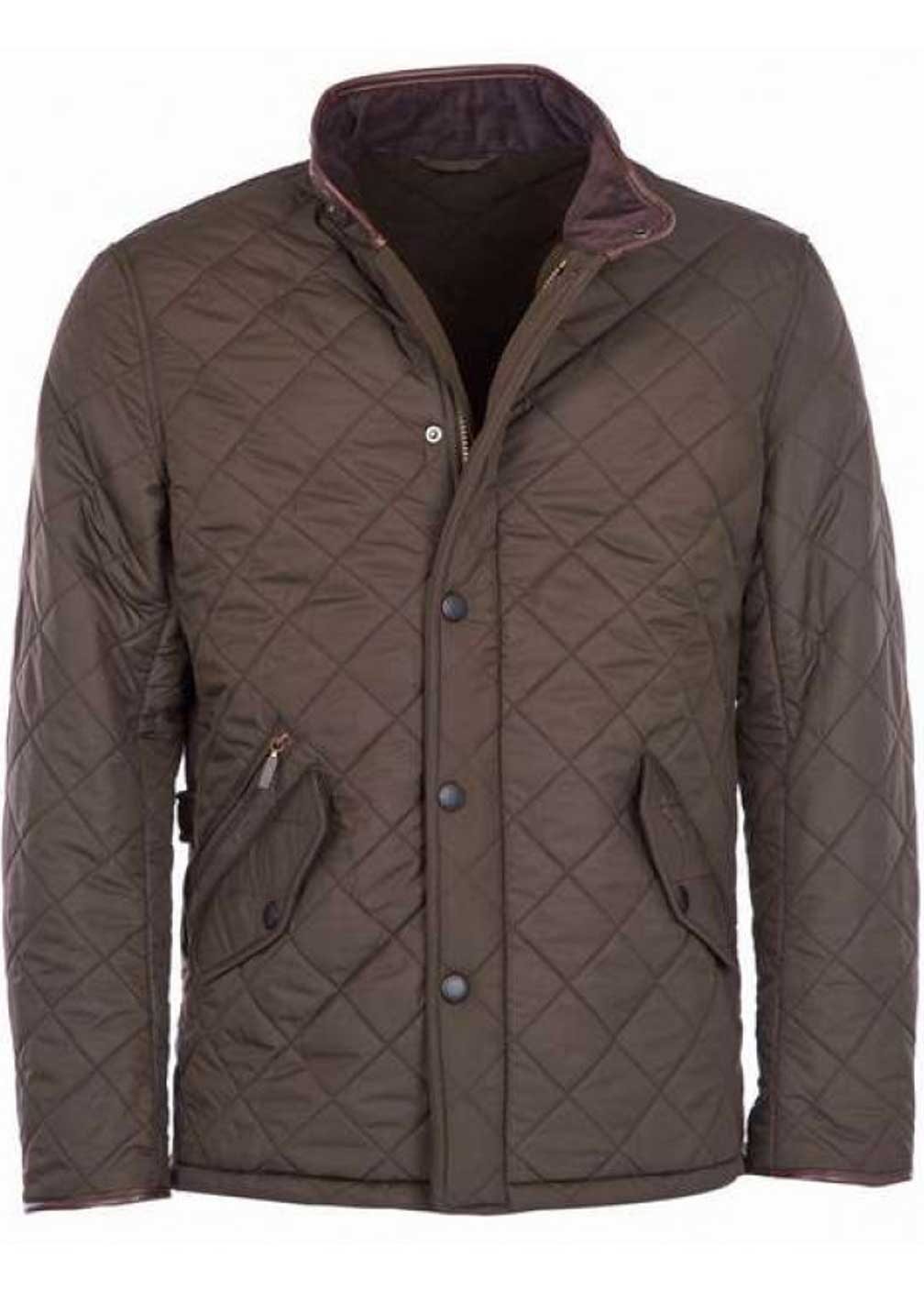 Barbour - Mens Powell Quilted Jacket with Fleece Lining - Olive