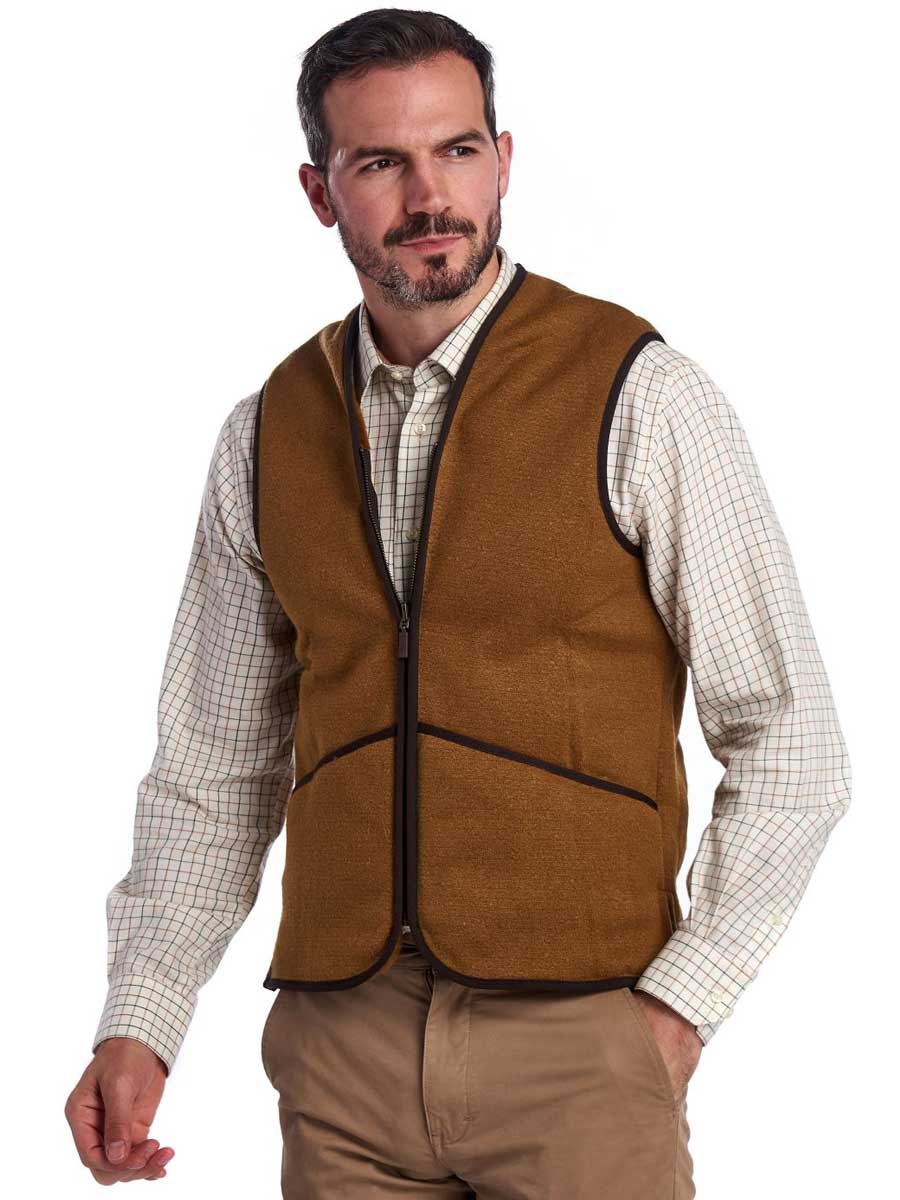 BARBOUR - Men's Warm Pile Waistcoat/Zip-In Liner - Brown