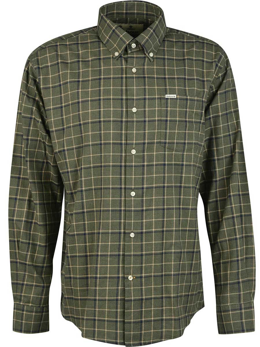 BARBOUR Pelton Regular Shirt - Mens - Olive