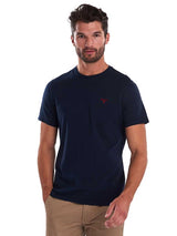 BARBOUR Sports T-Shirt - Mens Cotton Tee - Navy