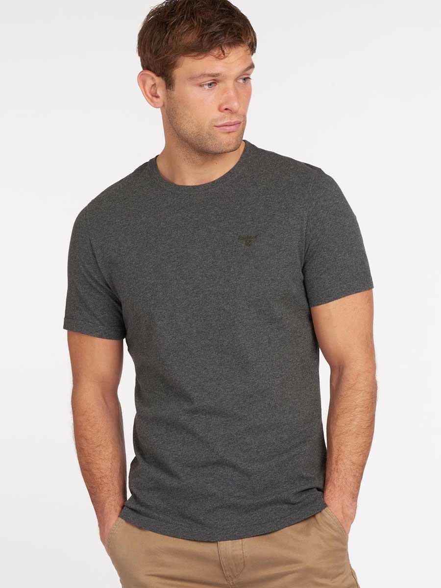 BARBOUR Sports T-Shirt - Mens Cotton Tee - Slate Marl