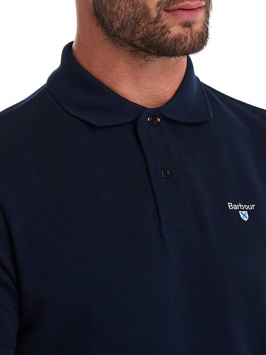 BARBOUR Tartan Polo Shirt Pique - Mens - New Navy