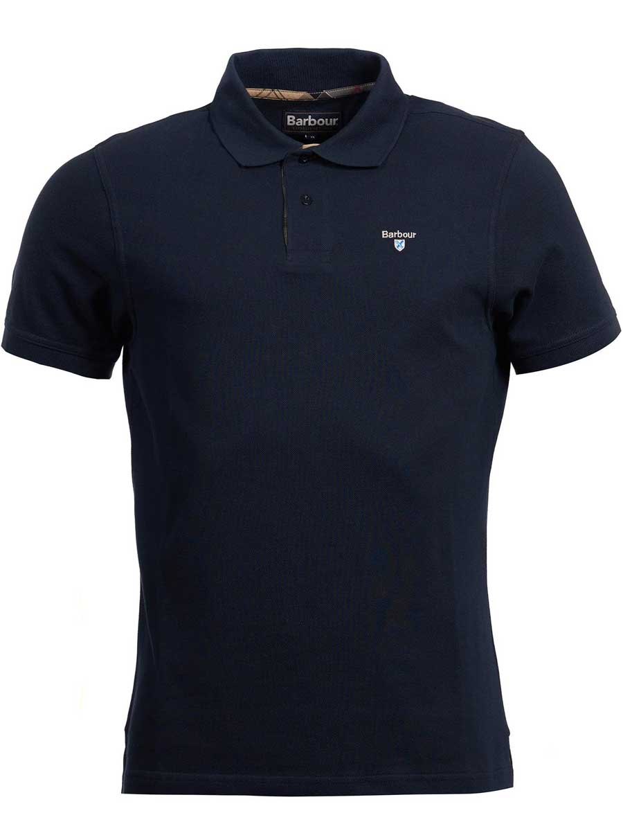 BARBOUR Tartan Polo Shirt Pique - Mens - New Navy