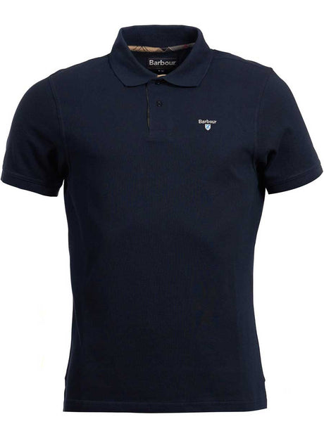 BARBOUR Tartan Polo Shirt Pique - Mens - New Navy