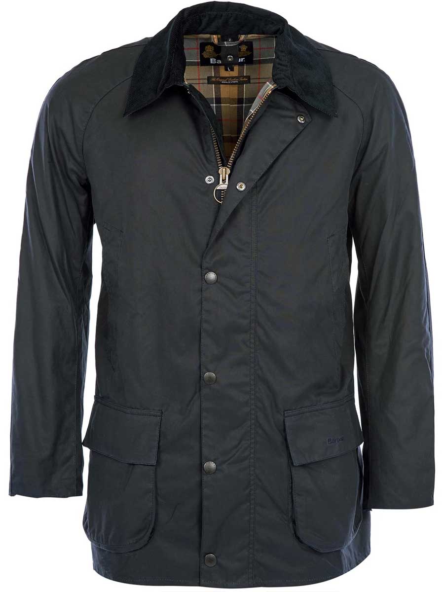 BARBOUR Wax Jacket - Mens Bristol Tailored Fit - Navy
