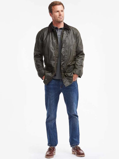 BARBOUR Bristol Wax Jacket - Mens - Olive