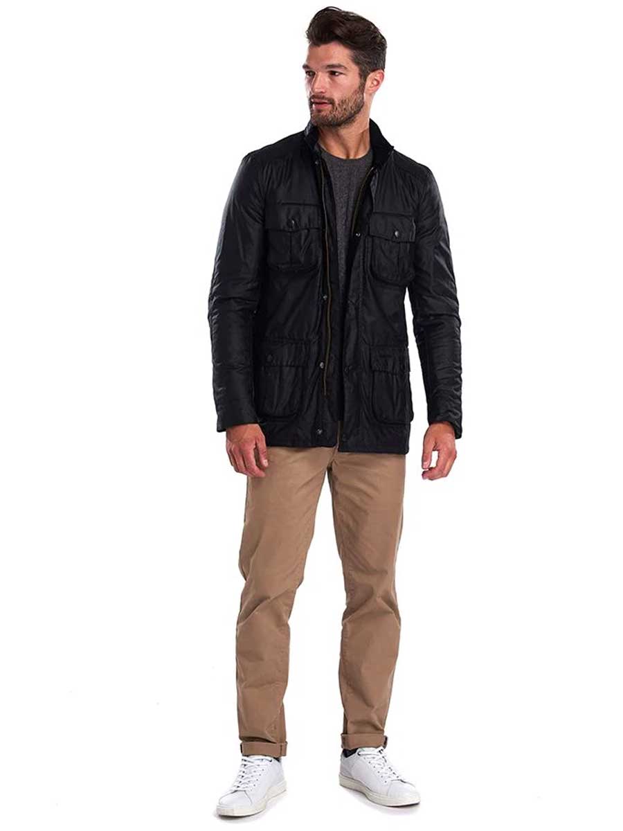 BARBOUR Wax Jacket - Mens Corbridge 6oz Sylkoil - Black