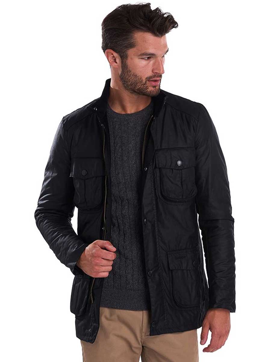 BARBOUR Wax Jacket - Mens Corbridge 6oz Sylkoil - Black