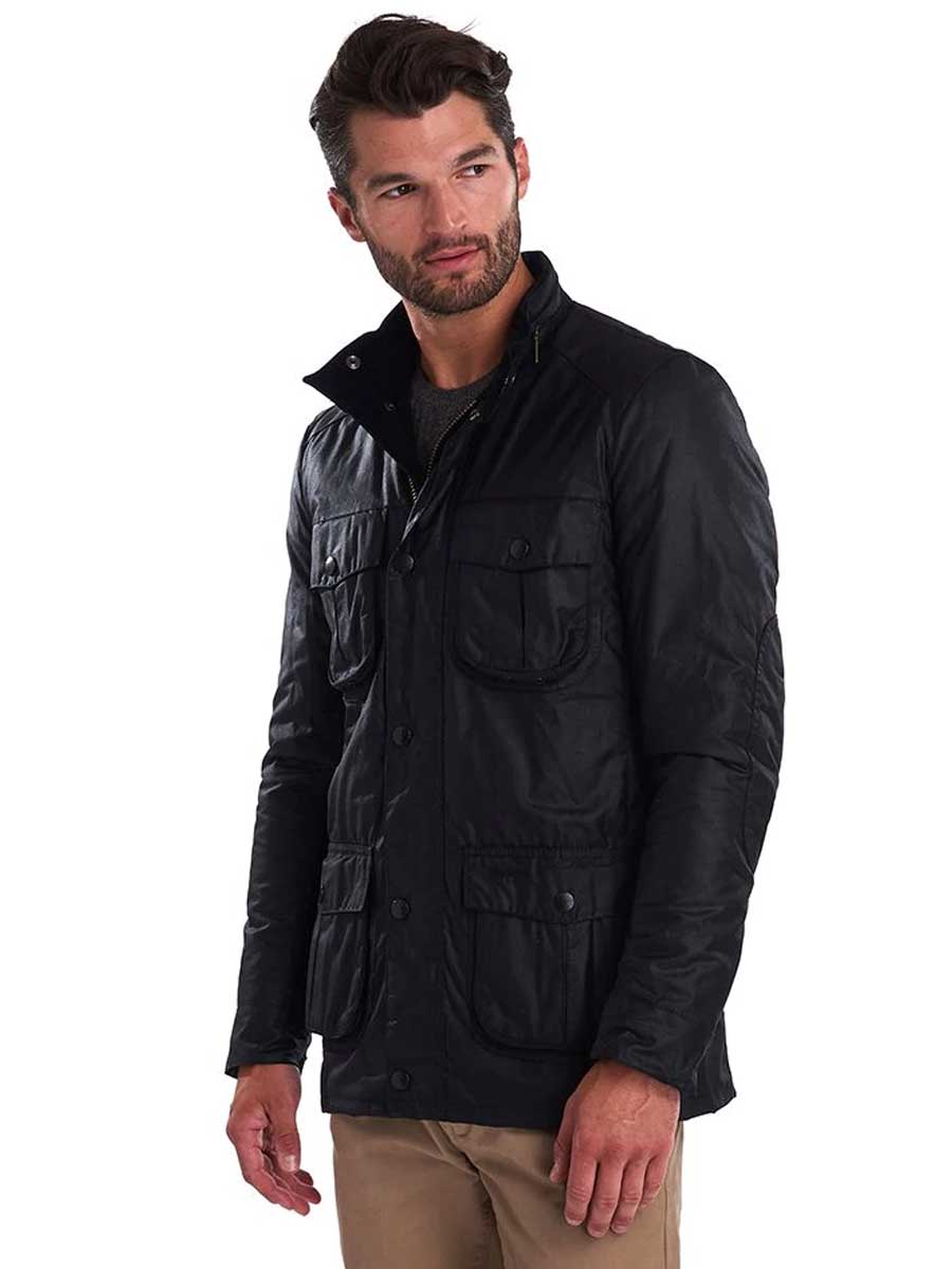 BARBOUR Wax Jacket - Mens Corbridge 6oz Sylkoil - Black