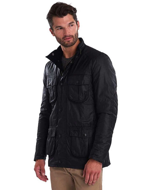 BARBOUR Wax Jacket - Mens Corbridge 6oz Sylkoil - Black