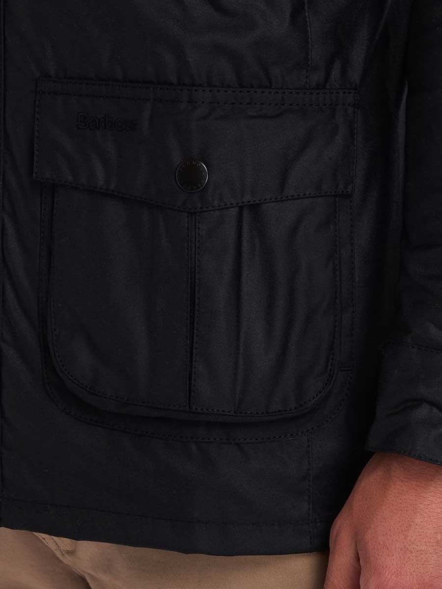 BARBOUR Wax Jacket - Mens Corbridge 6oz Sylkoil - Black