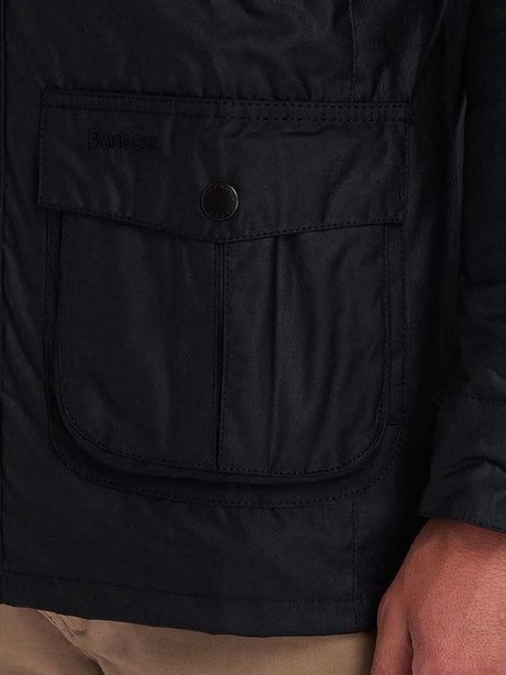 BARBOUR Wax Jacket - Mens Corbridge 6oz Sylkoil - Black